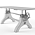 Rustic Industrial Crank Table 3D model small image 3
