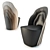 Contoured Wood Armchair 3D model small image 1