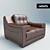 Modern Italian Caruso Armchair in Leather 3D model small image 1