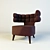 Luxurious Velvet Armchair 3D model small image 1