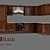 Title: Vintage French Walnut Kitchen 3D model small image 1