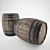 Rustic Wooden Barrel 3D model small image 1