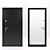 Metal-Wood Entrance Doors (2pcs) 3D model small image 1