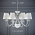 Elegant White Gold Chandelier 3D model small image 1