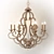 Beaded Elegance Chandelier: Handcrafted Iron & Bronze 3D model small image 1