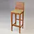 Sleek Bar Stool 3D model small image 1