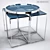Sleek Stainless Steel Smoke Glass Side Table 3D model small image 3