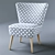 Scandi Cotton Vintage Armchair 3D model small image 2