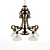 Classic Bronze Chandelier 3D model small image 1