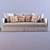 Elegant Curved Crono Sofa 3D model small image 1
