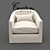 Elegant Auburn Swivel Chair 3D model small image 1