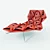 Floral Bliss Lounger 3D model small image 3
