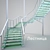 Sleek Glass Staircase 3D model small image 1