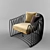Elegant Wave Armchair 3D model small image 1