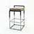 Modern Steel Bar Stool 3D model small image 1