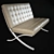 Modern Backrest Bench: 2-Seater Design 3D model small image 1