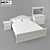 Francesca Bedroom Set: Bed, Nightstand, Dresser & Mirror 3D model small image 1