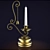 Elegant Metal Candle Holder 3D model small image 1