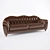 Sleek Leather Sofas 3D model small image 2