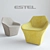ESTEL GROUP RHEA | Italian Designer Armchair 3D model small image 2