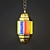 Exquisite Moroccan Suspension: Brass & Colored Glass 3D model small image 1