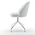 Elegant Conti White Dining Chair 3D model small image 2