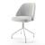 Elegant Conti White Dining Chair 3D model small image 3