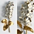 Elegant Gilded Flower Wall Decor 3D model small image 1