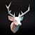 Lowpoly Deer Head: Stylish Interior Decor 3D model small image 1