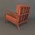 Elegant Comfort Armchair 3D model small image 2