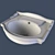 Ceramica Althea Royal Washbasin 56 3D model small image 3