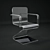 Elegant Glass Armchair 3D model small image 1