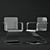 Elegant Glass Armchair 3D model small image 2