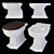 Althea Royal Floor Toilet & Bidet 3D model small image 4