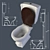 Althea Royal Toilet - Low & High Level 3D model small image 2