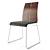 Elegant Walnut Dining Chair 3D model small image 1