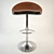 Sleek Black Bar Stool 3D model small image 1