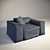 Elegant Blanche Melia Armchair 3D model small image 1