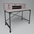 Industrial Oak Writing Desk 3D model small image 1