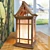 Vintage Japanese Wooden House Lamp 3D model small image 1