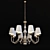 Elegant Metal and Fabric Chandelier 3D model small image 2