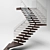 Sleek Steel Staircase 3D model small image 1