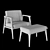 Elegant Zio Lounge Chair by Moooi 3D model small image 3