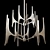 Polished Steel Tusk Chandelier 3D model small image 3