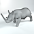 Rhino Figurine: Precisely Detailed Collector's Item 3D model small image 2