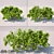 Flourishing Trio of 30cm Bushes 3D model small image 1