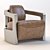 Luxury Bugatti Atlantic Coupe Leather Chair 3D model small image 1