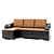 Modern Milan Sofa 3D model small image 1