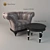 Italian Coffee Table & Chair Set 3D model small image 1