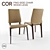 Elegant Leather Wood-Leg Side Chair 3D model small image 1